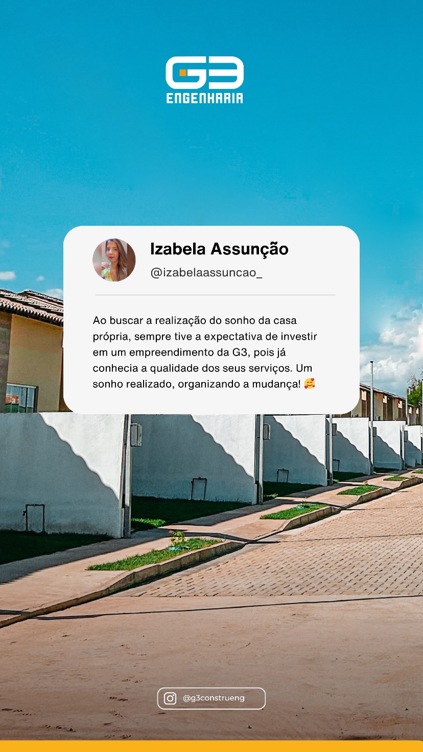 Depoimento de Izabela Assunção, moradora G3